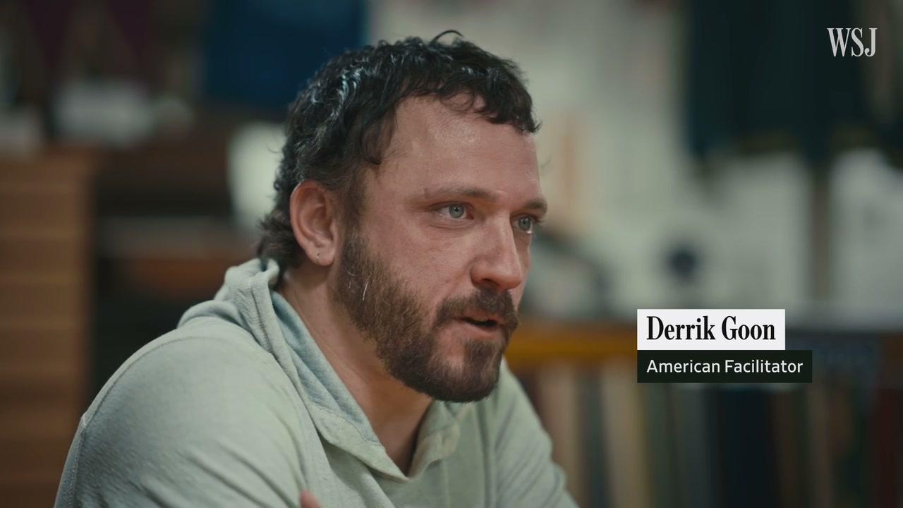 Derrik Goon on camera in the Wall Street Journal documentary, captioned American Facilitator